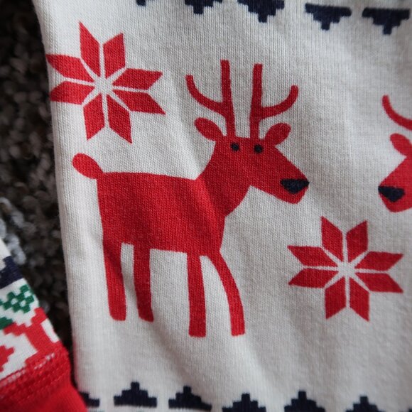 Hanna Andersson Organic Cotton Dear Deer Holiday Christmas Pj's Zip 18-24M - Picture 3 of 5